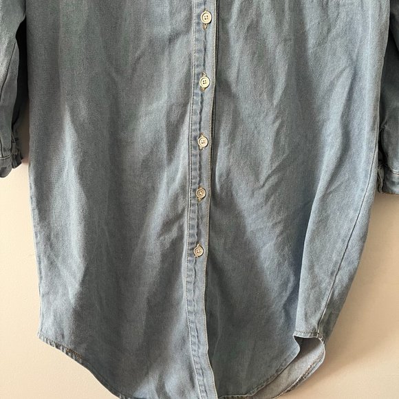 Pretty Little Thing Long Sleeve Lightwash Denim Jean Dress US sz 4 UK sz 8 - Picture 3 of 12